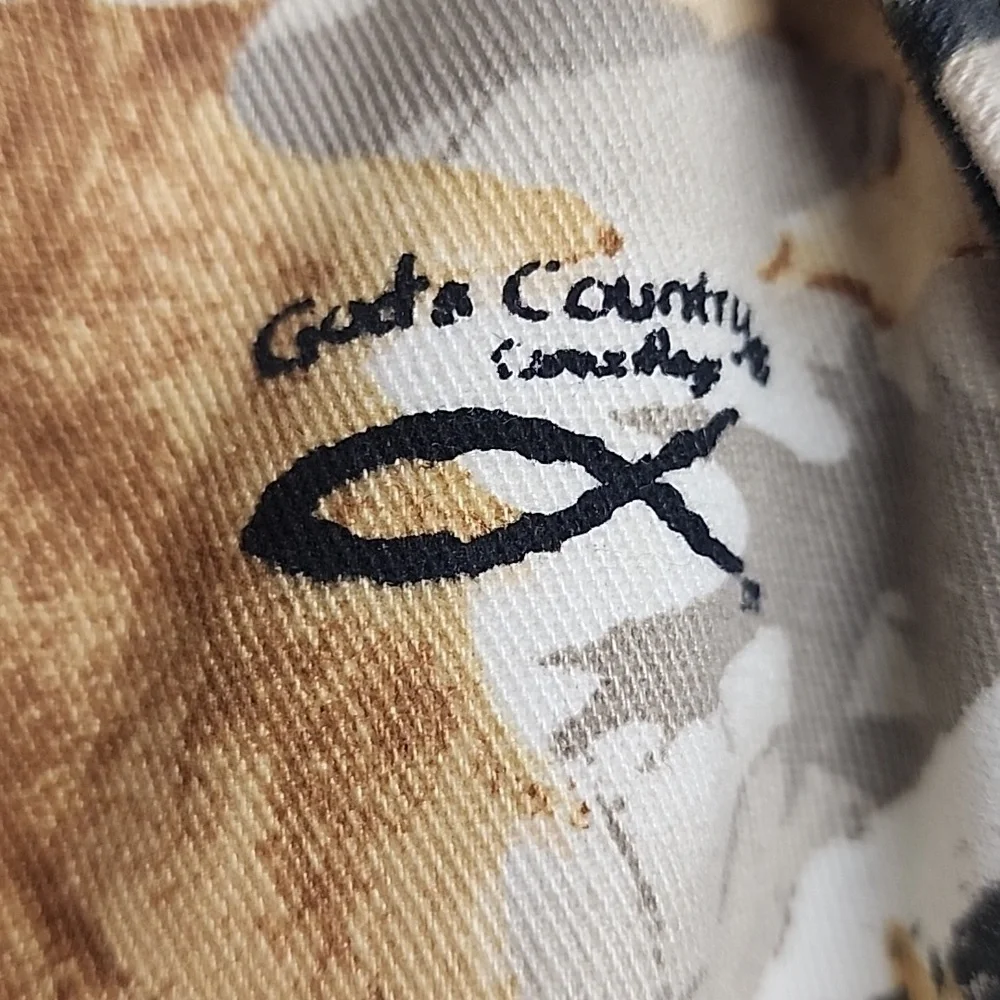 Ideal Gods Country Camoflage Made In USA Camo Outdoor Shirt Jacket Size L